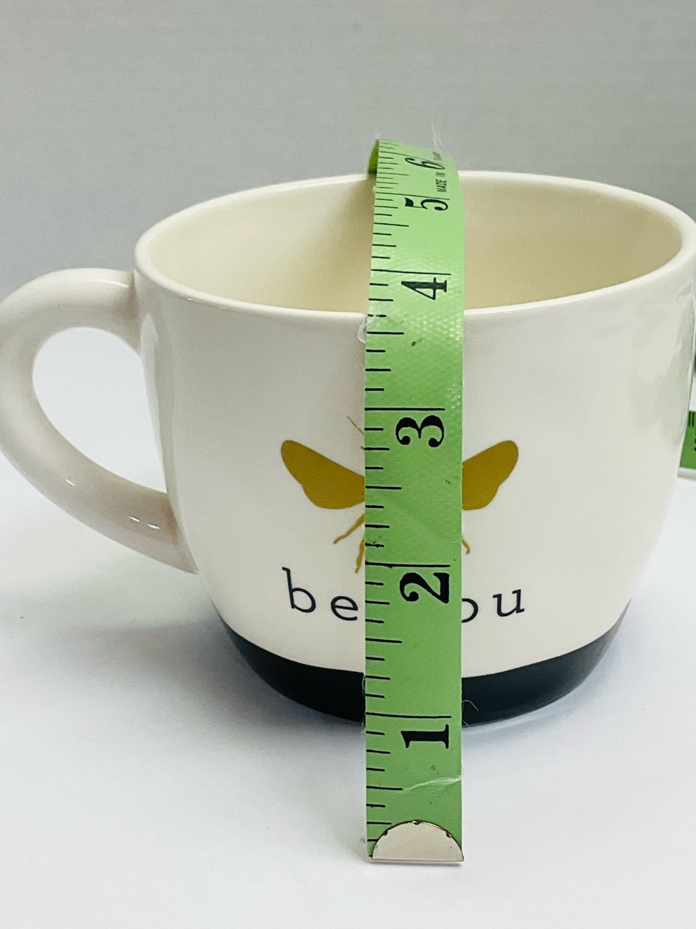 🌼4/$10🌼 NWT Be You Bee Ceramic Coffee Mug Cup Ivory Inspirational Gift Farmhouse - Picture 5 of 6